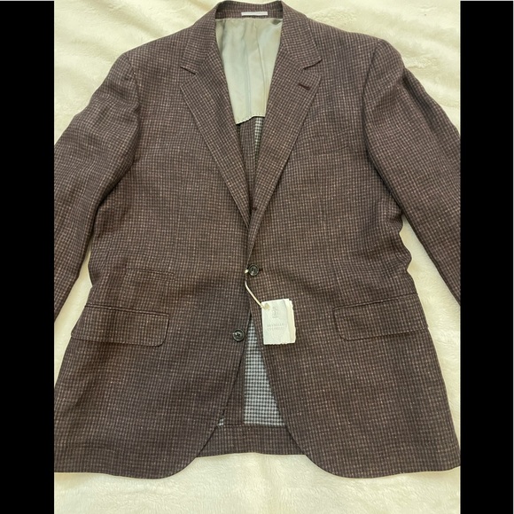 Brunello Cucinelli Mens Linen Wool Jacket Sz 54/44 - Picture 2 of 10